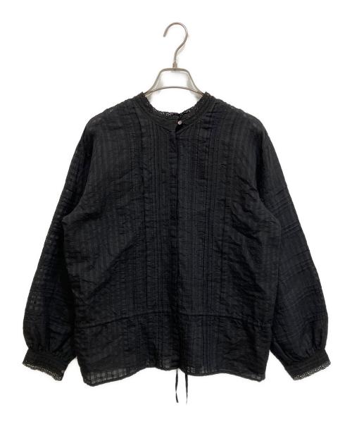 maison de soil（メゾンドソイル）maison de soil (メゾンドソイル) コットンシルクブラウス ブラック サイズ:SIZEⅡの古着・服飾アイテム