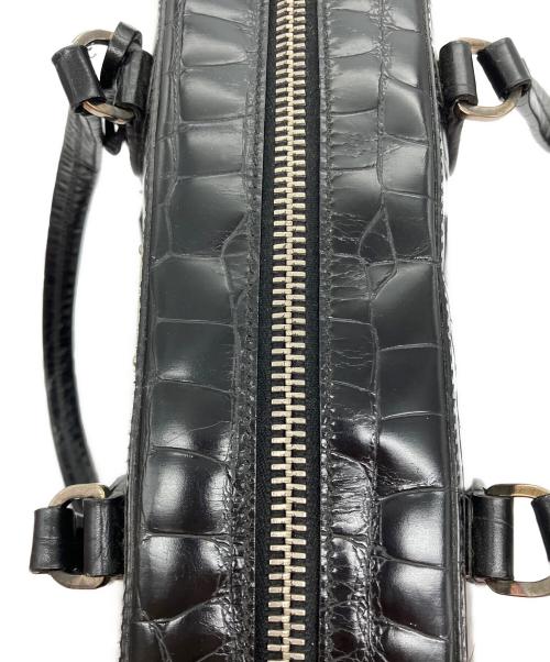 PRADA（プラダ）PRADA (プラダ) クロコ型押し ハンドバッグ ブラックの古着・服飾アイテム