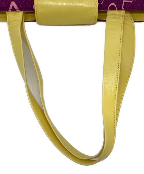 BVLGARI（ブルガリ）BVLGARI (ブルガリ) ロゴマニア トートバッグ パープル×イエローの古着・服飾アイテム