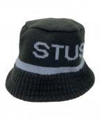 stussyステューシー）の古着「Jacquard Knit Bucket Hat」｜ブラック