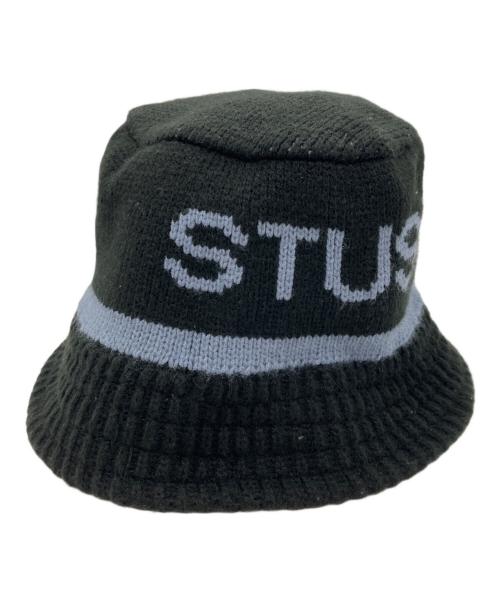 stussy（ステューシー）stussy (ステューシー) Jacquard Knit Bucket Hat ブラックの古着・服飾アイテム