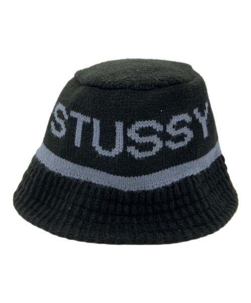 stussy（ステューシー）stussy (ステューシー) Jacquard Knit Bucket Hat ブラックの古着・服飾アイテム