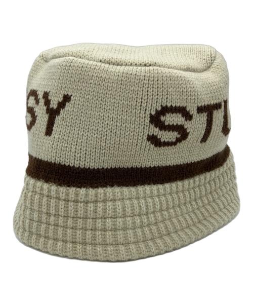 stussy（ステューシー）stussy (ステューシー) Jacquard Knit Bucket Hat ベージュの古着・服飾アイテム