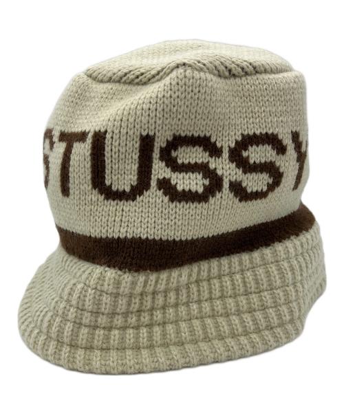 stussy（ステューシー）stussy (ステューシー) Jacquard Knit Bucket Hat ベージュの古着・服飾アイテム
