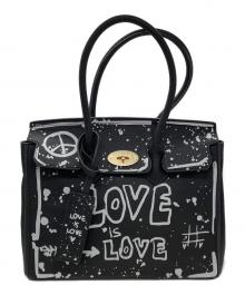 MIA BAG（ミーアバッグ）の古着「Mia Bag DUE MANICI SKETCH LOVE IS LOVE ハンドバッグ」｜ブラック