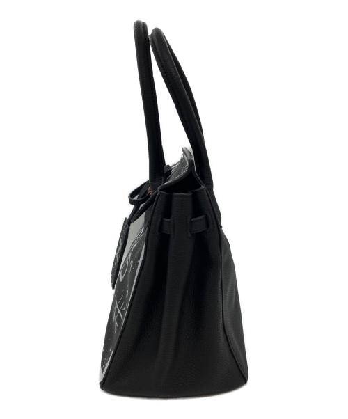 MIA BAG（ミーアバッグ）MIA BAG (ミーアバッグ) Mia Bag DUE MANICI SKETCH LOVE IS LOVE ハンドバッグ ブラックの古着・服飾アイテム