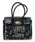 MIA BAG（ミーアバッグ）の古着「Mia Bag DUE MANICI SKETCH LOVE IS LOVE ハンドバッグ」｜ブラック