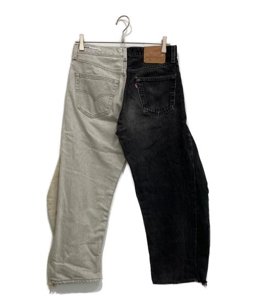 LEVI'S（リーバイス）LEVI'S (リーバイス) SUNNY SIDE UP (サニーサイドアップ) リメイク デニムパンツ グレー×ライトグレー サイズ:30の古着・服飾アイテム