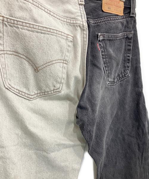 LEVI'S（リーバイス）LEVI'S (リーバイス) SUNNY SIDE UP (サニーサイドアップ) リメイク デニムパンツ グレー×ライトグレー サイズ:30の古着・服飾アイテム