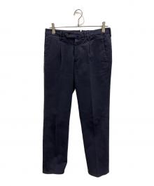 INCOTEX（インコテックス）の古着「SLIM FIT タックパンツ」｜ネイビー