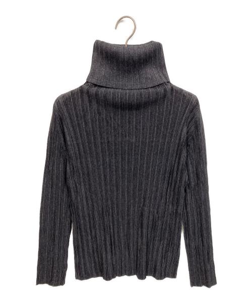 PLEATS PLEASE（プリーツプリーズ）PLEATS PLEASE (プリーツプリーズ) ハイネック長袖カットソー グレー サイズ:3の古着・服飾アイテム