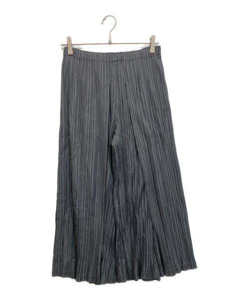 PLEATS PLEASE（プリーツプリーズ）PLEATS PLEASE (プリーツプリーズ) プリーツタックワイドパンツ グレー サイズ:3の古着・服飾アイテム