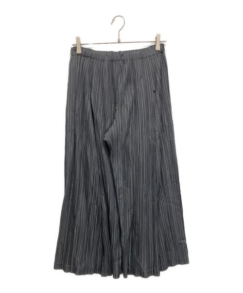 PLEATS PLEASE（プリーツプリーズ）PLEATS PLEASE (プリーツプリーズ) プリーツタックワイドパンツ グレー サイズ:3の古着・服飾アイテム
