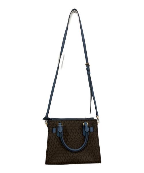MICHAEL KORS（マイケルコース）MICHAEL KORS (マイケルコース) ハミルトン シグネチャー2WAYバッグ ブルー×ブラウンの古着・服飾アイテム
