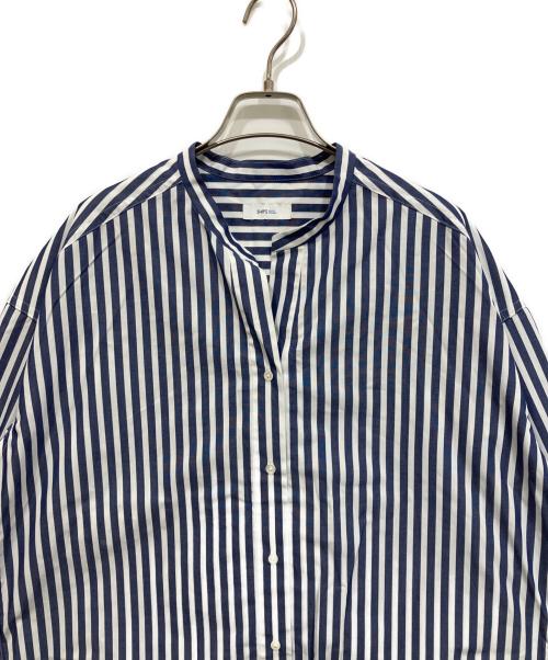 SHIPS any（シップスエニィ）SHIPS any (シップスエニィ) REPREVE バンド カラー シャツ ホワイト×ブルー サイズ:36の古着・服飾アイテム