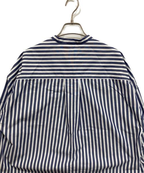 SHIPS any（シップスエニィ）SHIPS any (シップスエニィ) REPREVE バンド カラー シャツ ホワイト×ブルー サイズ:36の古着・服飾アイテム