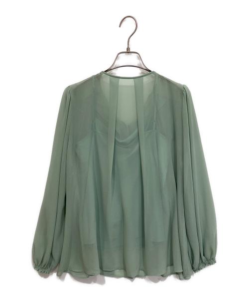 CELFORD（セルフォード）CELFORD (セルフォード) シフォンフリルブラウス グリーン サイズ:Fの古着・服飾アイテム