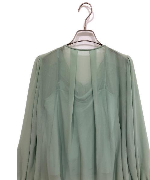 CELFORD（セルフォード）CELFORD (セルフォード) シフォンフリルブラウス グリーン サイズ:Fの古着・服飾アイテム
