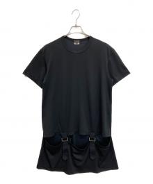 COMME des GARCONS（コムデギャルソン）の古着「デザイン ロングTシャツ」｜ブラック