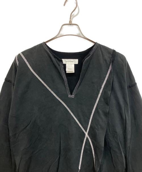 sulvam（サルバム）sulvam (サルバム) 変形ロングカットソー ブラック サイズ:表記無しの古着・服飾アイテム