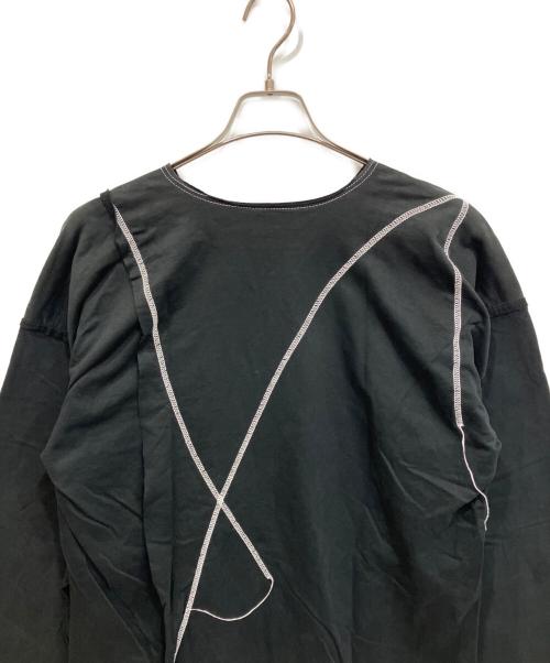 sulvam（サルバム）sulvam (サルバム) 変形ロングカットソー ブラック サイズ:表記無しの古着・服飾アイテム