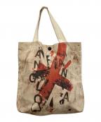 Vivienne Westwood ANGLOMANIAヴィヴィアンウエストウッドアングロマニア）の古着「ユニオンジャックプリント トートバッグ」｜ベージュ