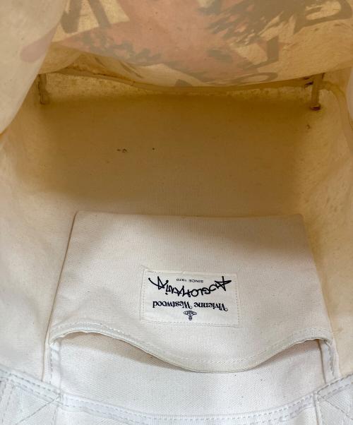Vivienne Westwood ANGLOMANIA（ヴィヴィアンウエストウッドアングロマニア）VIVIENNE WESTWOOD ANGLOMANIA (ヴィヴィアンウエストウッドアングロマニア) ユニオンジャックプリント トートバッグ ベージュの古着・服飾アイテム