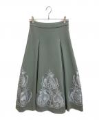 Ameriアメリ）の古着「RIBBON EMBROIDERY SKIRT/リボンエンブロイダリースカート」｜グリーン