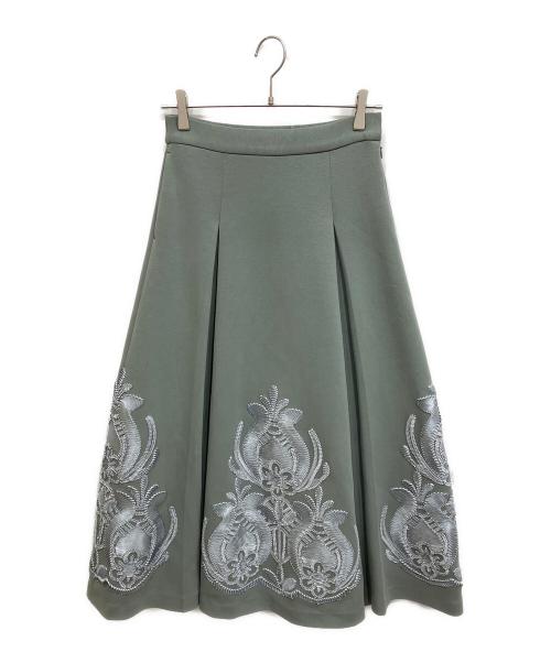 Ameri（アメリ）Ameri (アメリ) RIBBON EMBROIDERY SKIRT/リボンエンブロイダリースカート グリーン サイズ:Sの古着・服飾アイテム