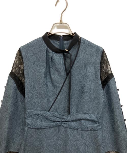 UNITED TOKYO（ユナイテッドトーキョー）UNITED TOKYO (ユナイテッドトーキョー) ペイズリージャガードワンピース ブルーの古着・服飾アイテム