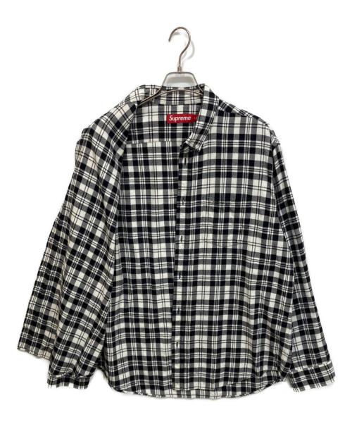 SUPREME（シュプリーム）SUPREME (シュプリーム) 25AW Plaid Flannel Shirt チェックシャツ ホワイト×ブラック サイズ:Lの古着・服飾アイテム