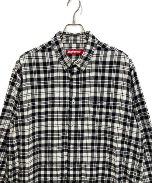 SUPREME（シュプリーム）SUPREME (シュプリーム) 25AW Plaid Flannel Shirt チェックシャツ ホワイト×ブラック サイズ:Lの古着・服飾アイテム