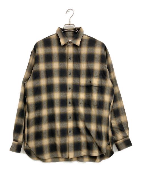 COLUMN（コラム）COLUMN (コラム) ネルチェックシャツ ブラック×ブラウン サイズ:Mの古着・服飾アイテム