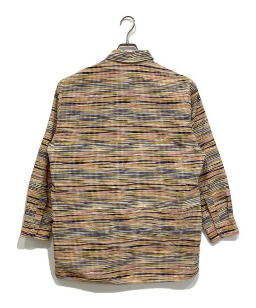 missoni（ミッソーニ）MISSONI (ミッソーニ) シアサッカー総柄シャツ オレンジ×ブルー サイズ:50の古着・服飾アイテム