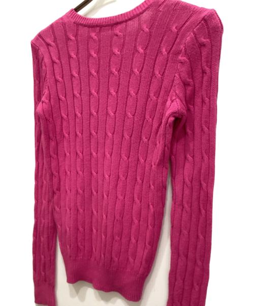 RALPH LAUREN（ラルフローレン）RALPH LAUREN (ラルフローレン) コットン ケーブルニット ショッキングピンク サイズ:Sの古着・服飾アイテム