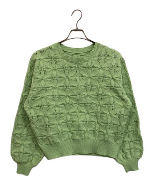 SHIPS（シップス）SHIPS (シップス) 2WAY フラワー ジャカード ハーフ ジップ プルオーバー グリーン サイズ:freeの古着・服飾アイテム
