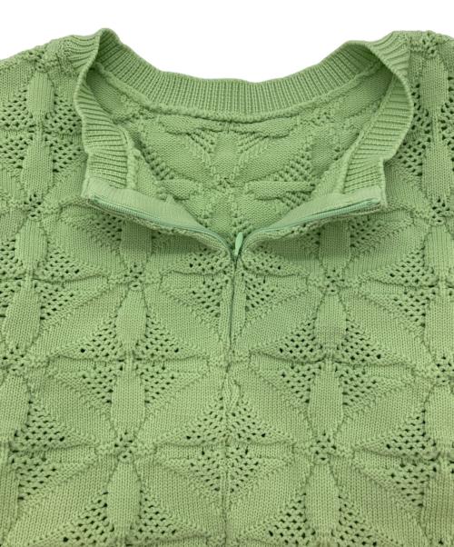SHIPS（シップス）SHIPS (シップス) 2WAY フラワー ジャカード ハーフ ジップ プルオーバー グリーン サイズ:freeの古着・服飾アイテム
