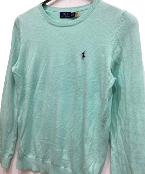 POLO RALPH LAUREN（ポロ・ラルフローレン）POLO RALPH LAUREN (ポロ・ラルフローレン) コットンカシミヤ ニット グリーン サイズ:Lの古着・服飾アイテム