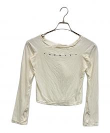 AND MARY（アンドマリー）の古着「Mary sheer logo tops」｜アイボリー