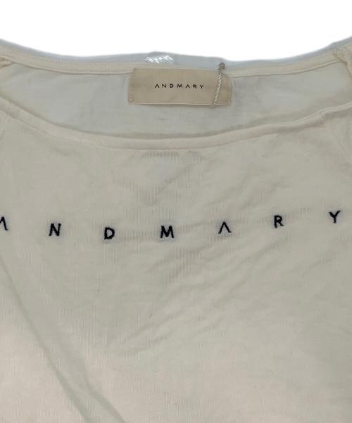 AND MARY（アンドマリー）AND MARY (アンドマリー) Mary sheer logo tops アイボリー サイズ:freeの古着・服飾アイテム