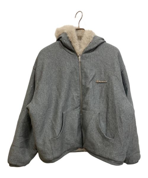 ANDWANG（アンドワン）ANDWANG (アンドワン) Kirakira 2way fur zip up グレー サイズ:freeの古着・服飾アイテム