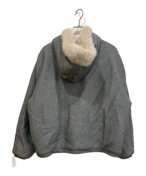 ANDWANG（アンドワン）ANDWANG (アンドワン) Kirakira 2way fur zip up グレー サイズ:freeの古着・服飾アイテム
