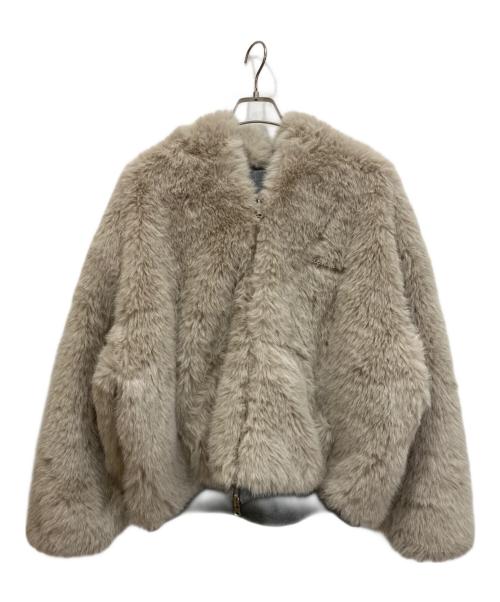 ANDWANG（アンドワン）ANDWANG (アンドワン) Kirakira 2way fur zip up グレー サイズ:freeの古着・服飾アイテム