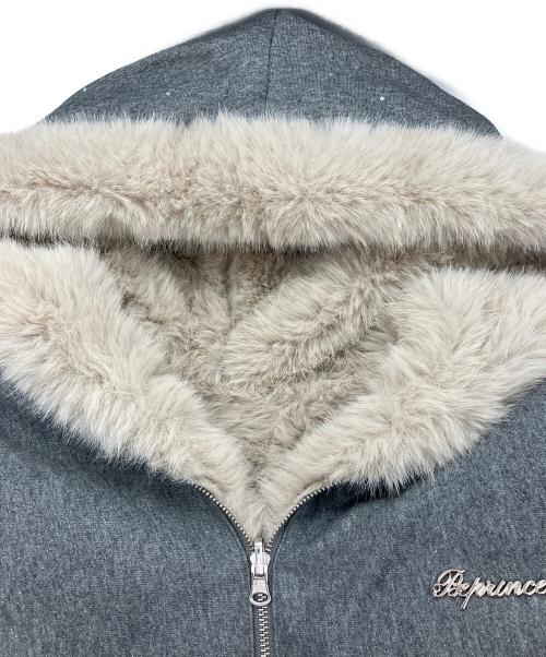 ANDWANG（アンドワン）ANDWANG (アンドワン) Kirakira 2way fur zip up グレー サイズ:freeの古着・服飾アイテム