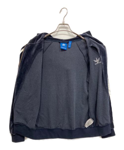 adidas Originals（アディダスオリジナル）adidas Originals (アディダスオリジナル) Velour Full Zip Hoodie/ジップパーカー ネイビー サイズ:Mの古着・服飾アイテム