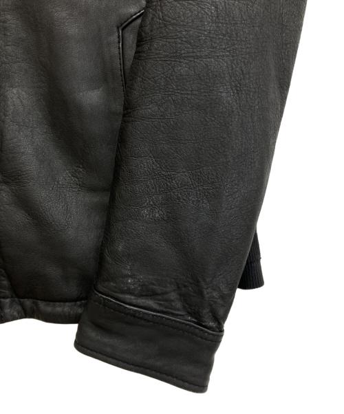 NO ID.（ノーアイディー）NO ID. (ノーアイディー) Lambバフィングフーデッド比翼ブルゾン ブラック サイズ:3の古着・服飾アイテム