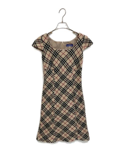 BURBERRY BLUE LABEL（バーバリー ブルー レーベル）BURBERRY BLUE LABEL (バーバリー ブルー レーベル) ベルテッド ノバチェックワンピース ベージュ サイズ:38の古着・服飾アイテム