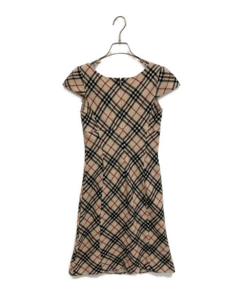 BURBERRY BLUE LABEL（バーバリー ブルー レーベル）BURBERRY BLUE LABEL (バーバリー ブルー レーベル) ベルテッド ノバチェックワンピース ベージュ サイズ:38の古着・服飾アイテム