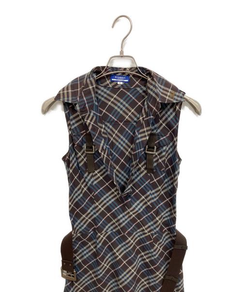 BURBERRY BLACK LABEL（バーバリーブラックレーベル）BURBERRY BLACK LABEL (バーバリーブラックレーベル) チェック柄ノースリーブワンピース ブラウン サイズ:36の古着・服飾アイテム