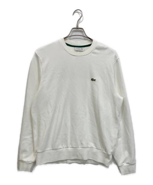 LACOSTE（ラコステ）LACOSTE (ラコステ) エッセンシャルクルーネックスウェット ホワイト サイズ:Lの古着・服飾アイテム